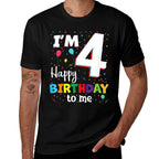 Kids Four 4th Birthday Happy Birthday Boys Girls 4 Years Old 4yr  Stretchy T-Shirt