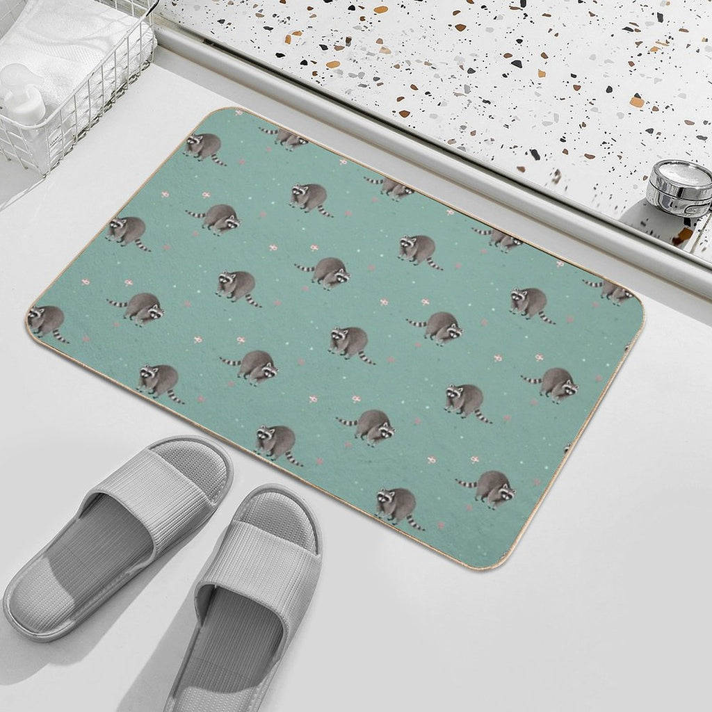Little Raccoon Pattern Durable Bath Mat