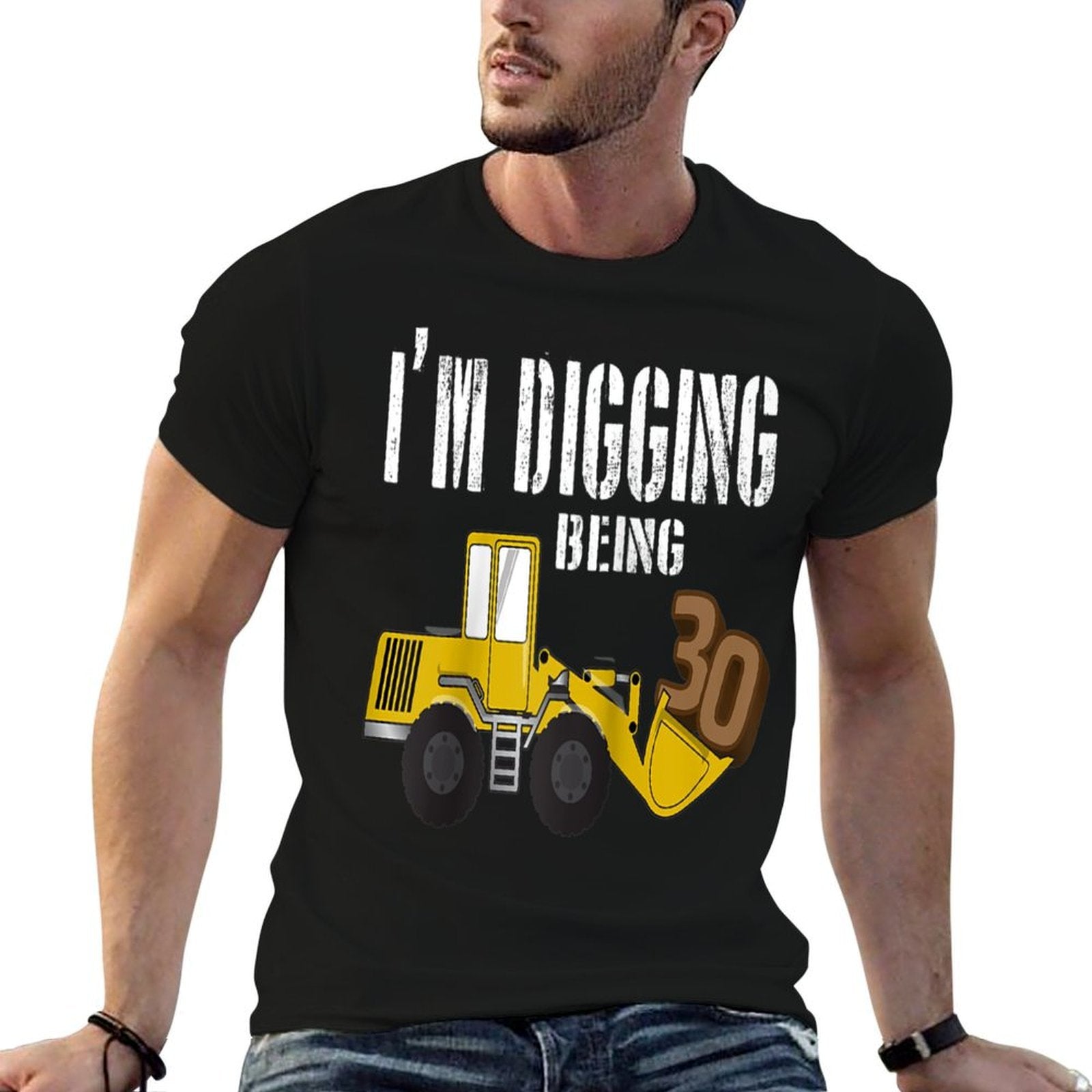 30th Birthday - Construction, 30 Year Old Bday Raglan Baseball  Lightweight T-Shirt