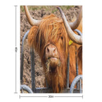 Cute Hungry Ginger Scottish Highland Cow Versatility Throw Blanket