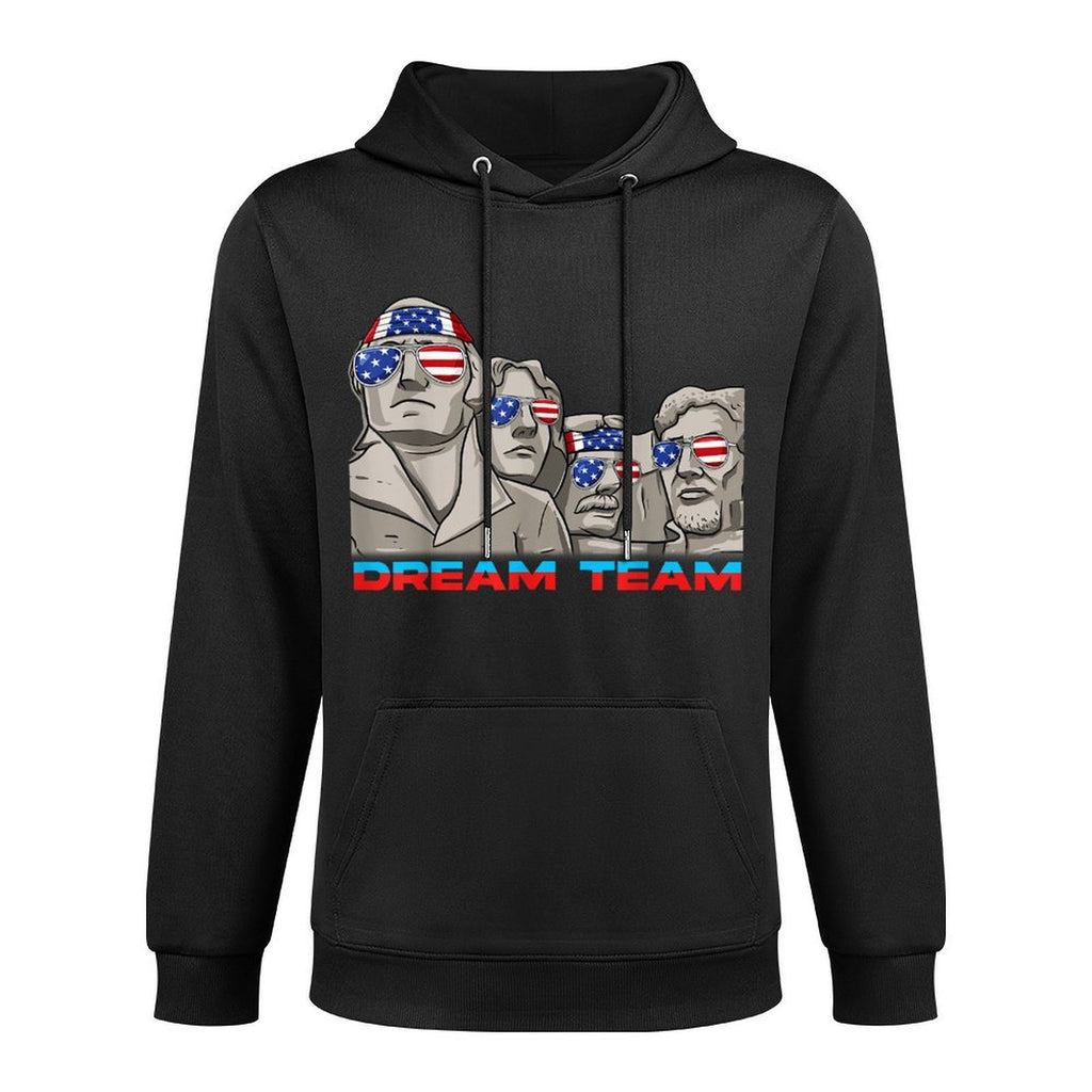 Mount Rushmore 4th Of July Funny Patriotic Presidents Team for Women Girls Kids Men Relaxed Fit Hoodie