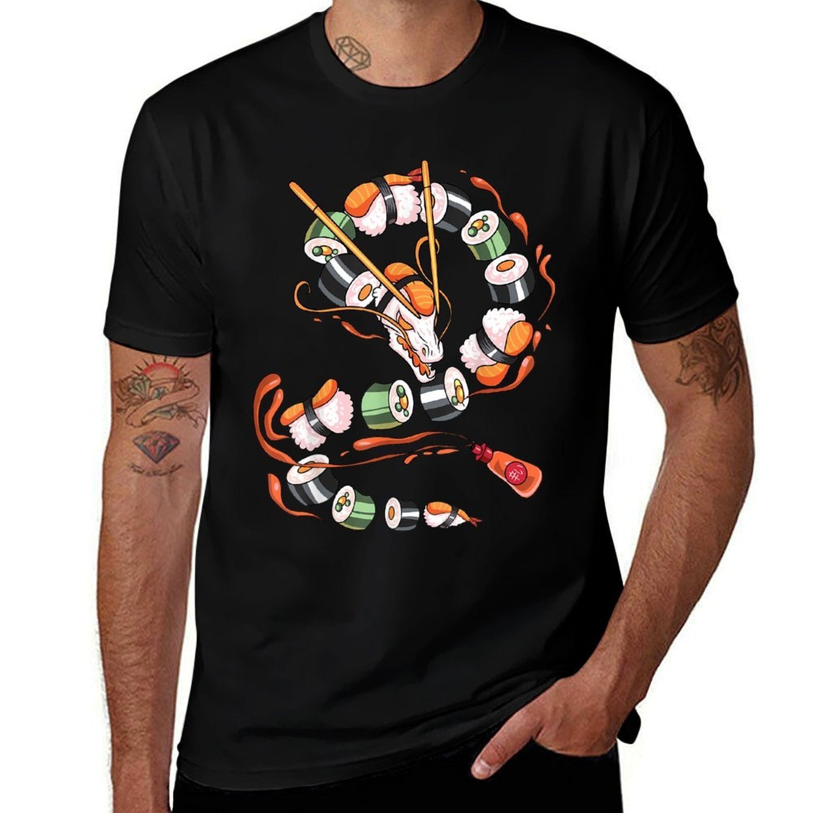 Sushi Dragon Roll Japanese Food Kawaii Dragon Anime Sushi  Versatile T-Shirt