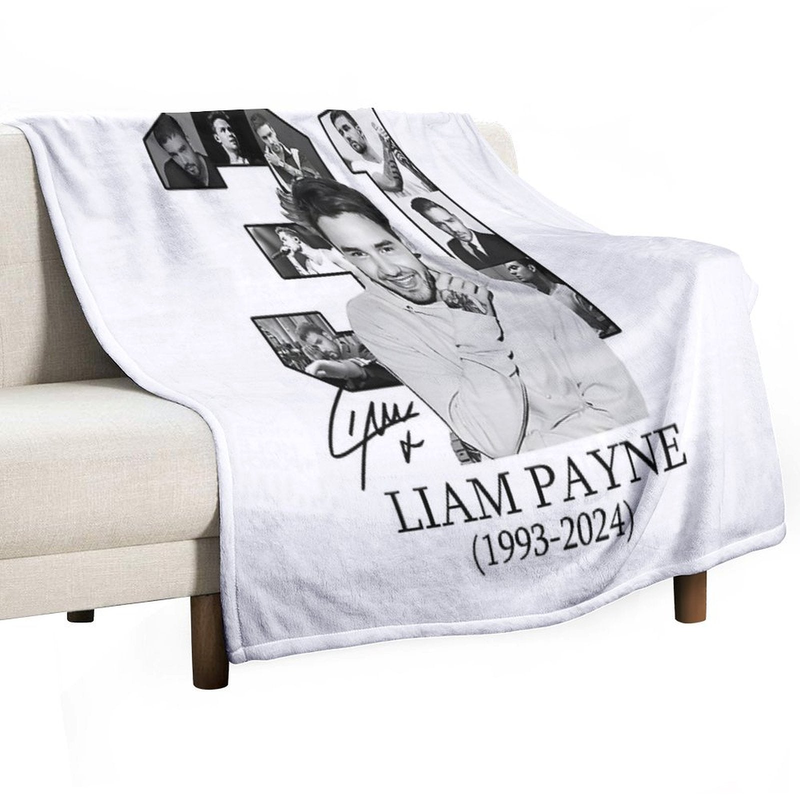 Rest In Peace Liam Payne Vintage Unisex Black Shirt, Liam Payne Thank You For The Memories Comfort Throw Blanket