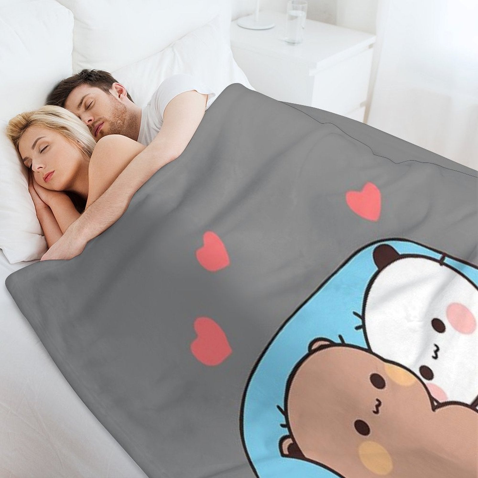DuDu Bear And BuBu Panda’s Night Days❤️ Quick-dry Throw Blanket