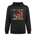 Best Cluckin Dad Ever American Chicken Dad 4th of July Shape Retention Hoodie