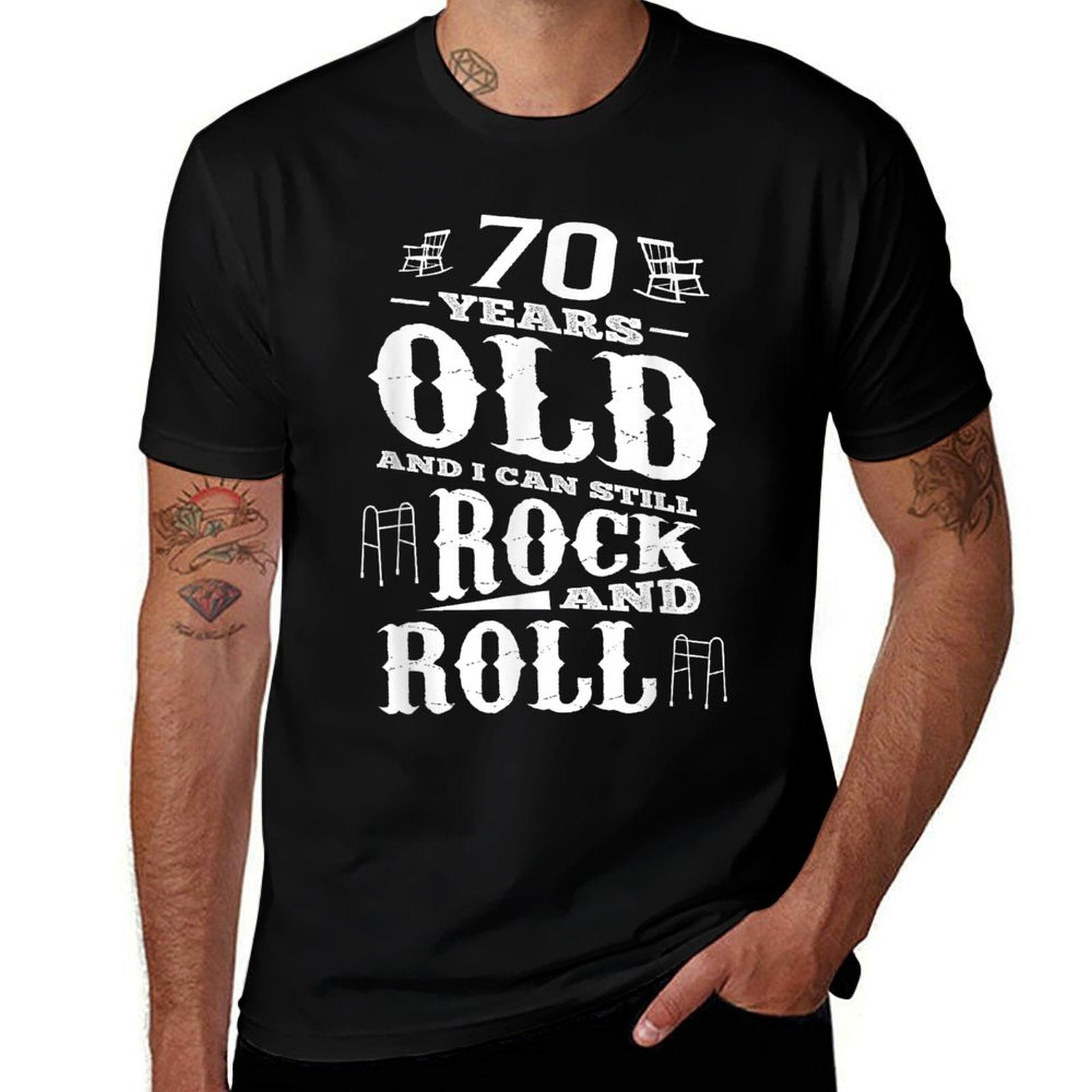 70 Years Old And I Can Still Rock And Roll 70th Birthday Comfortable T-Shirt