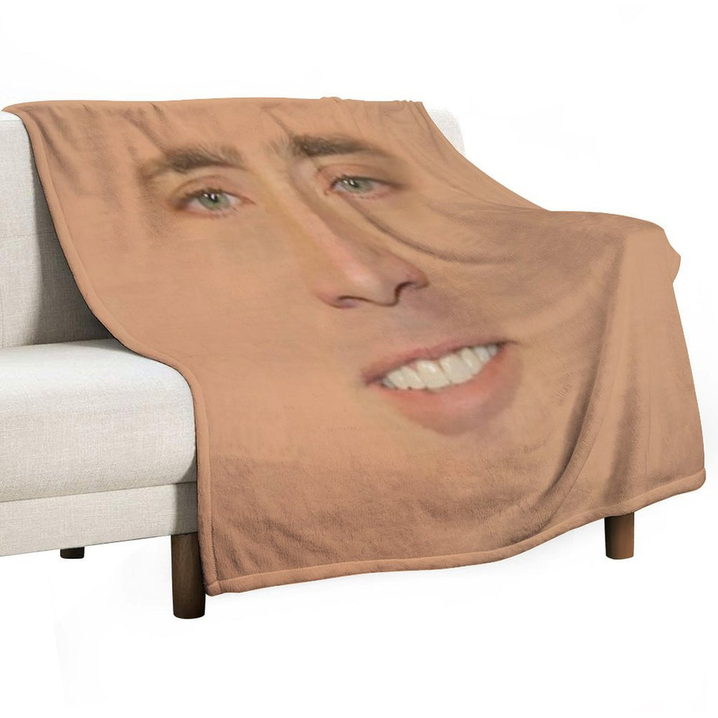 Nicolas Cage Giant Face Versatility Throw Blanket