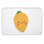 Lemon. Cute Fruit in Flat, Minimalistic Style  Stain-Proof Bath Mat