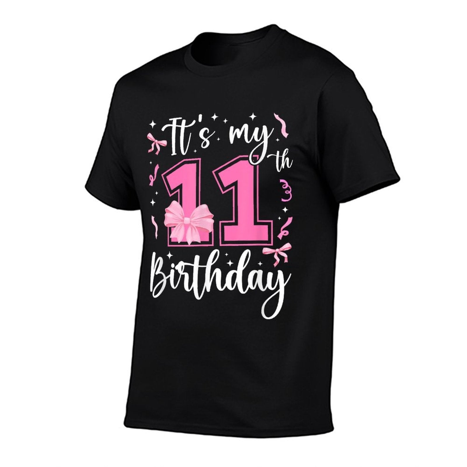 11th Coquette Themed Birthday Eleven Year Old Girl Bow Comfortable T-Shirt