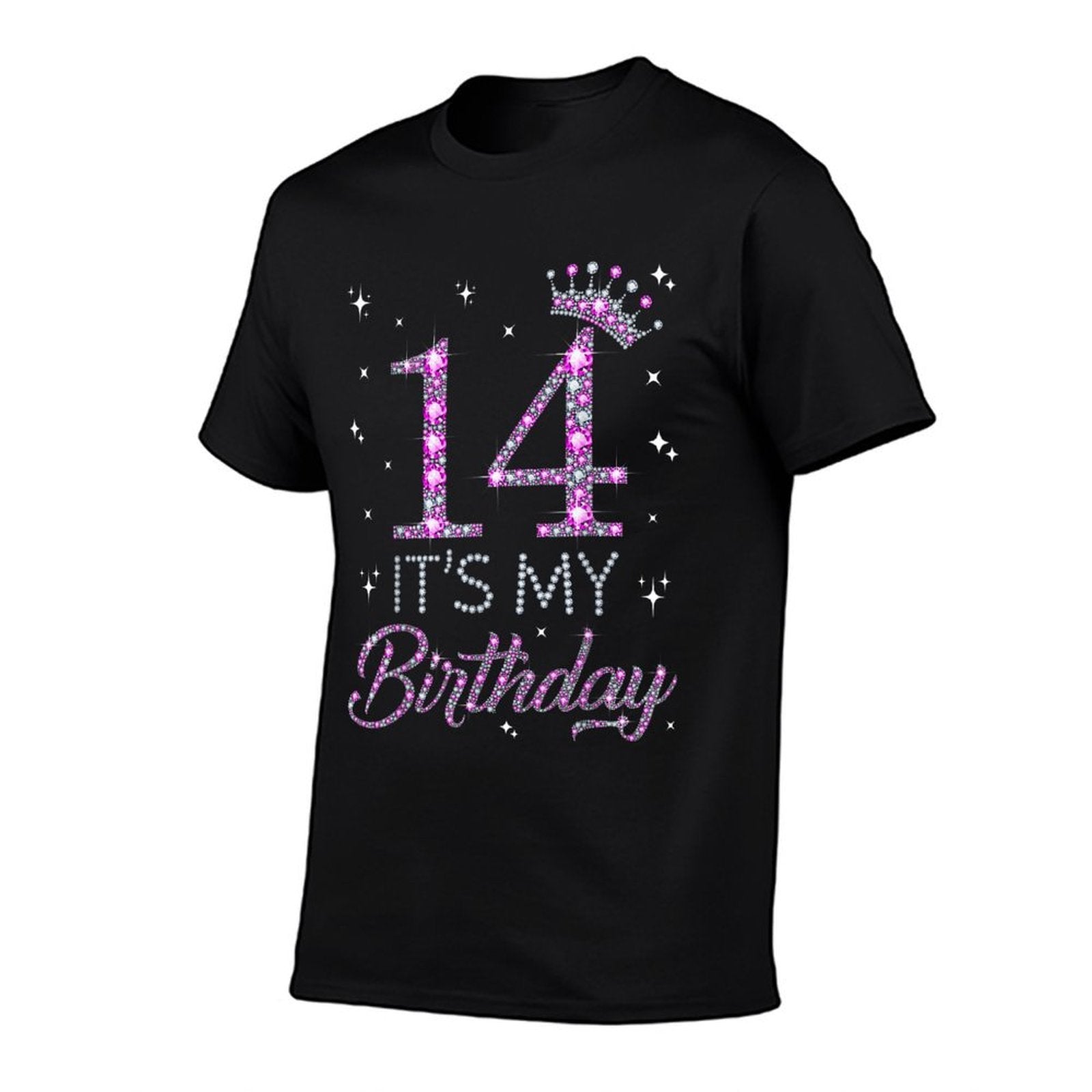 14 It&#39;s My Birthday Pink Crown Happy 14th Birthday Girl  Slim-fit Cut T-Shirt