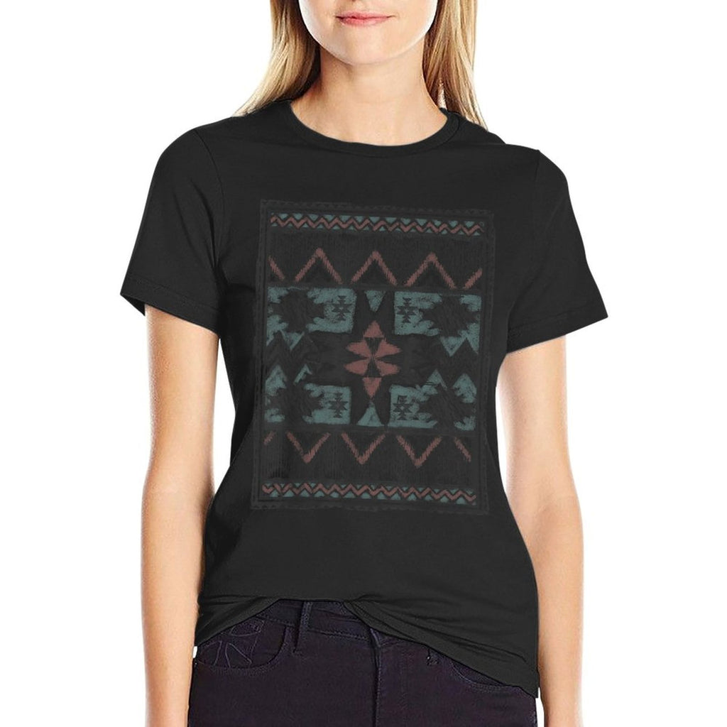 Watercolor Boho Blanket Geometric Pattern  Polyester Blend T-Shirt