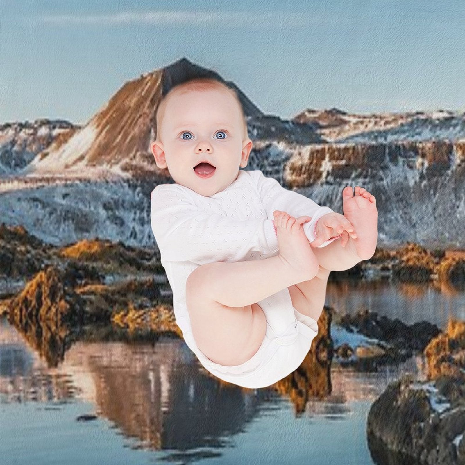 Winter Landscape in Iceland II Eco-conscious Throw Blanket