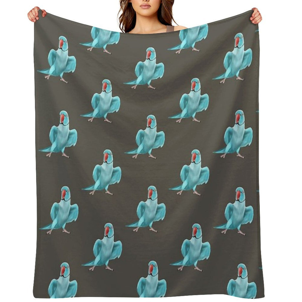 Blue Indian Ringneck Parrot Durable Throw Blanket