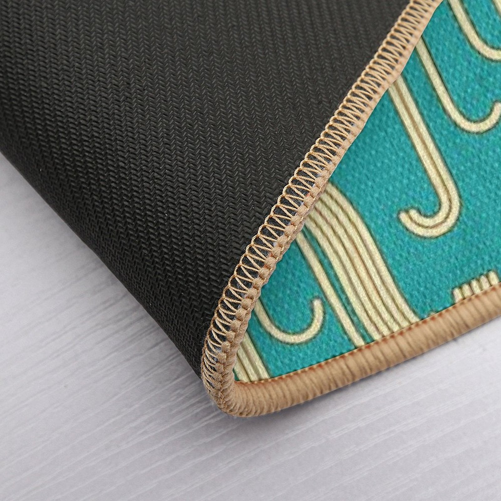 Plates of Noodles And Funny Cats.  Slip-Resistant Bath Mat