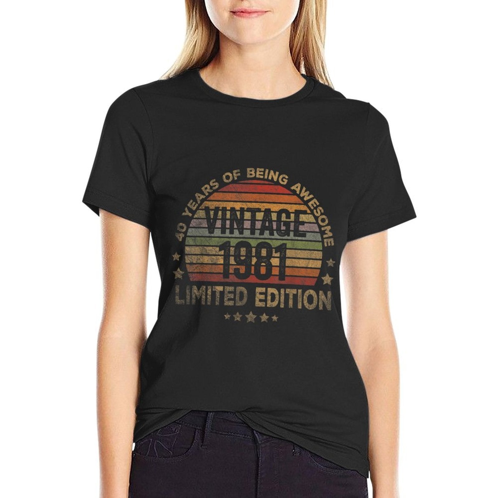 40 Year Old Gifts Vintage 1981 Limited Edition 40th Birthday  Relaxed-fit T-Shirt