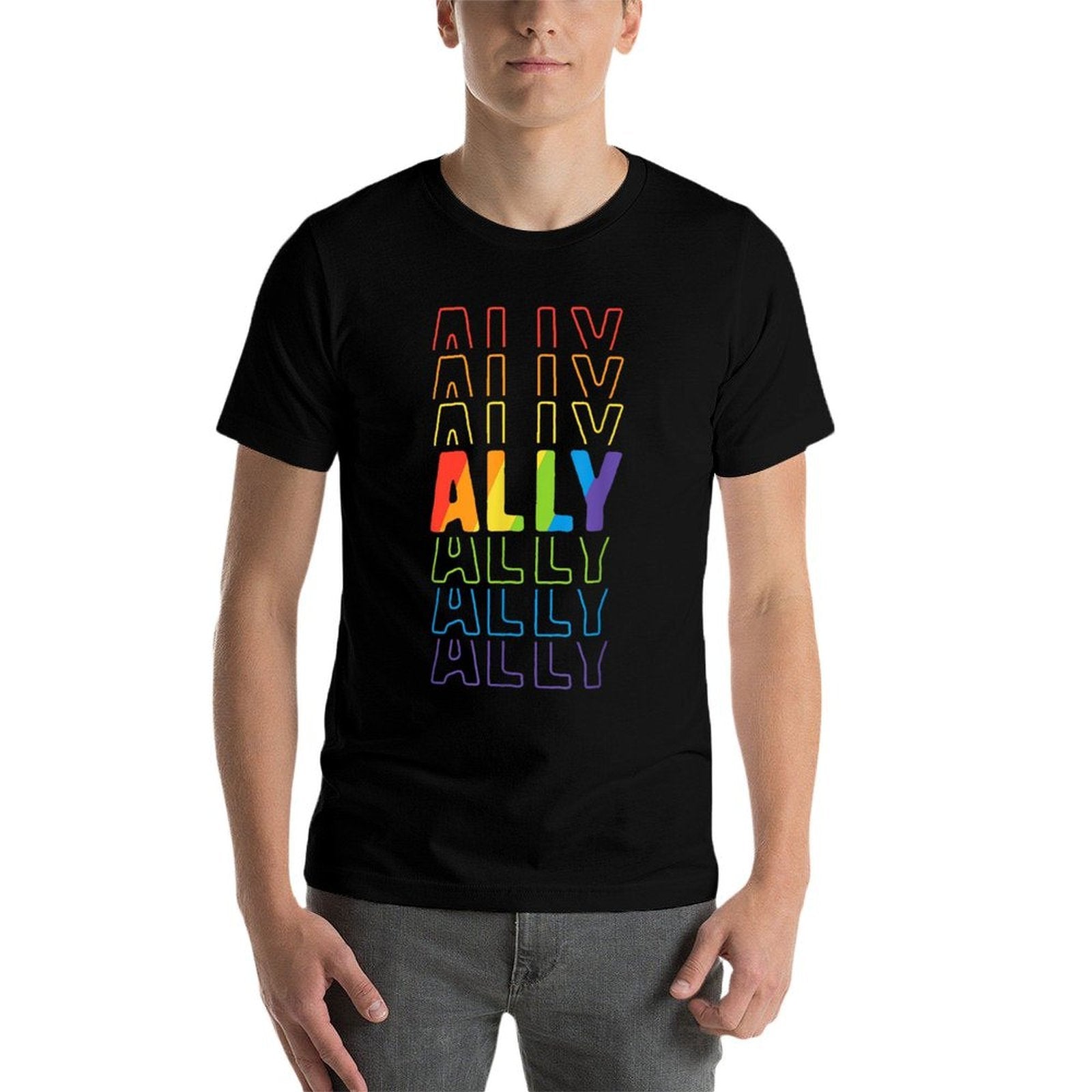 Ally LGBT Pride Rainbow Parade Ally March Mom Women  Easy-care T-Shirt