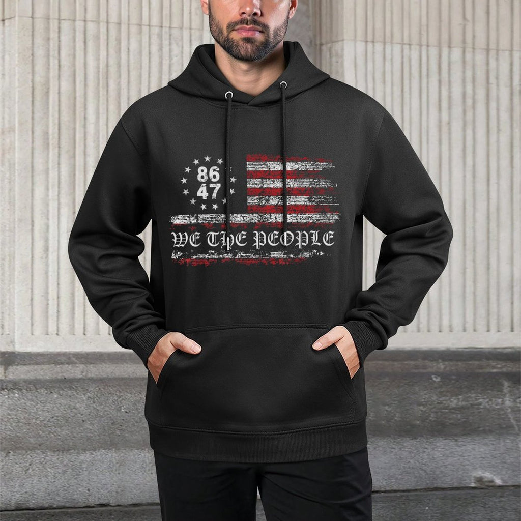 Anti Trump 8647 86 47 US We The People Impeach 47 Machine Washable Hoodie