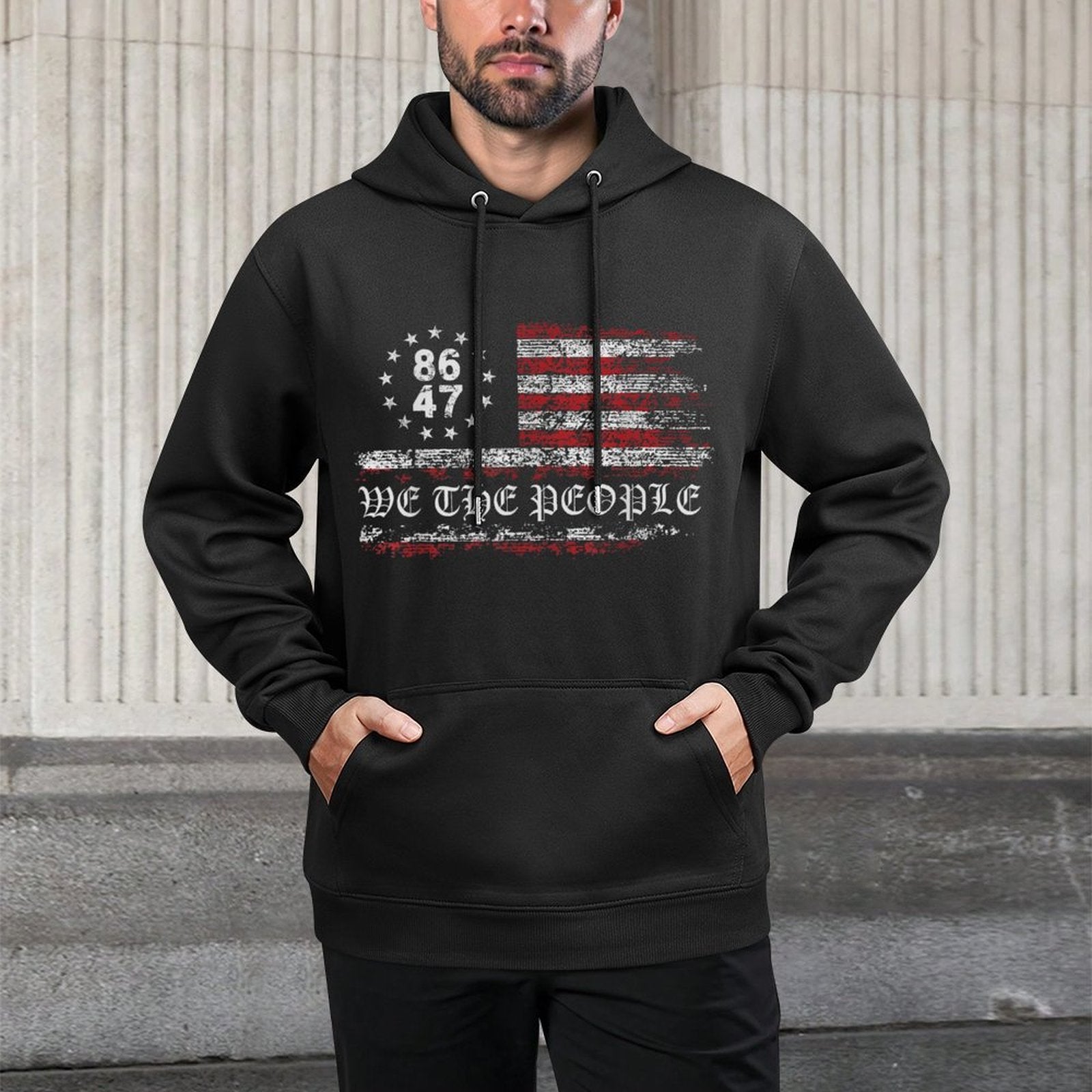 Anti Trump 8647 86 47 US We The People Impeach 47 Machine Washable Hoodie