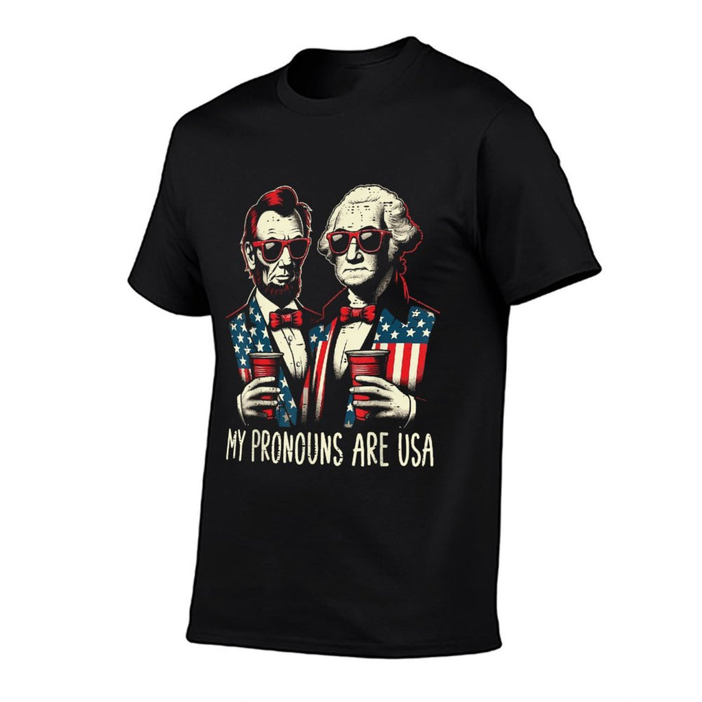 4th Of July Lincoln Washington Funny American Men Women Kids Comfortable T-Shirt