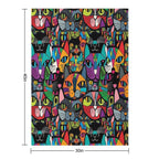 Colourful Bold Cat Pattern #3 Gift-ready Throw Blanket