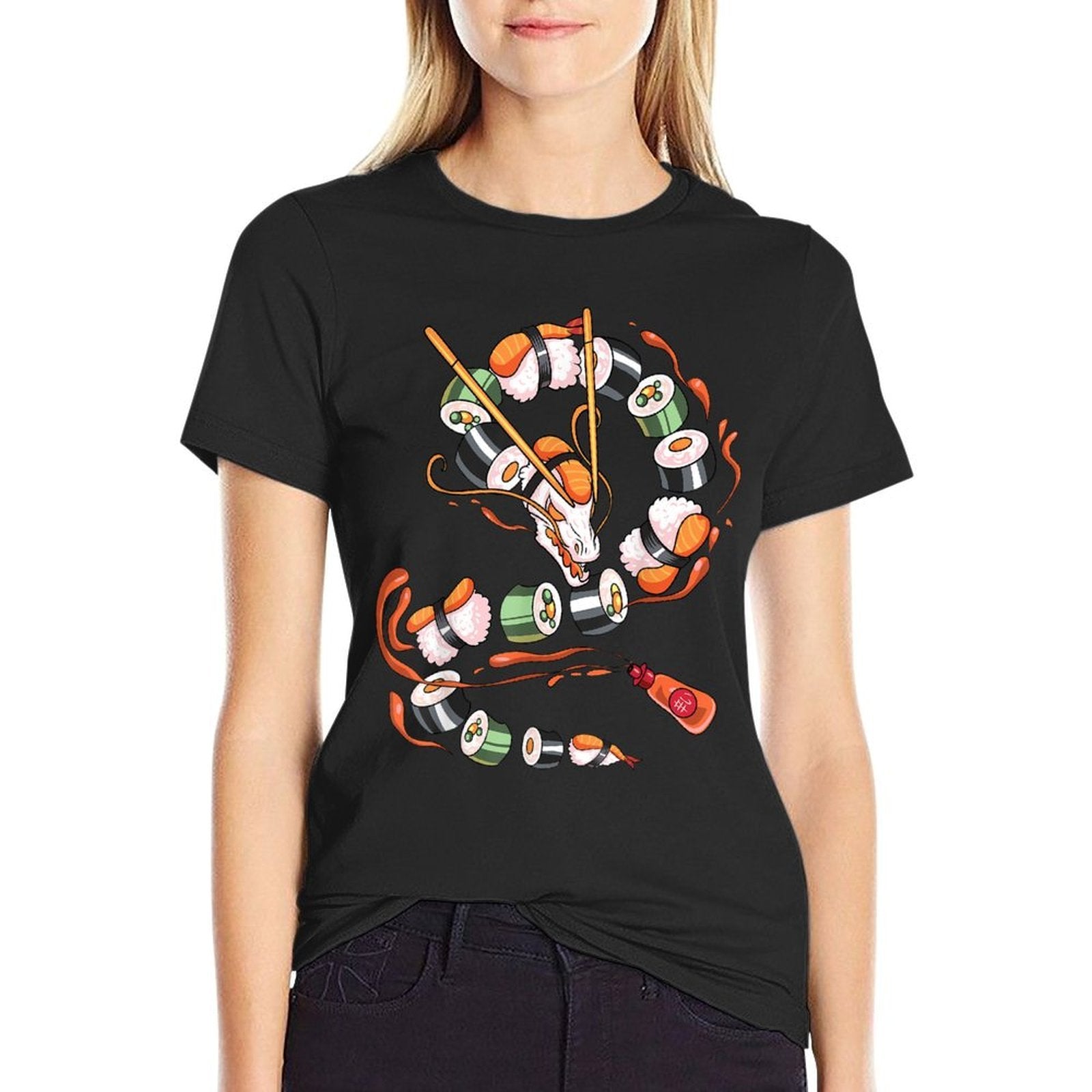 Sushi Dragon Roll Japanese Food Kawaii Dragon Anime Sushi  Versatile T-Shirt