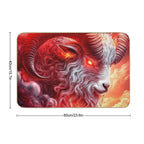 Giant Animal Flaming Ram God Confronted Warrior Fiery Realm  Anti-Trip Bath Mat