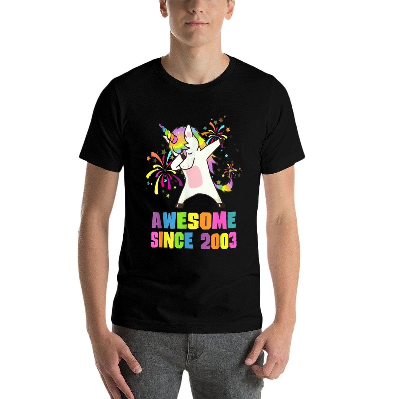 22 Years Old Awesome Since 2003 Unicorn 22nd Birthday  High-quality Stitching T-Shirt