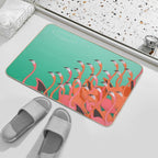 Fresco of The Flamingoes  Easy Maintenance Bath Mat