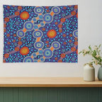 Authentic Aboriginal Art - The Journey Blue Tapestry