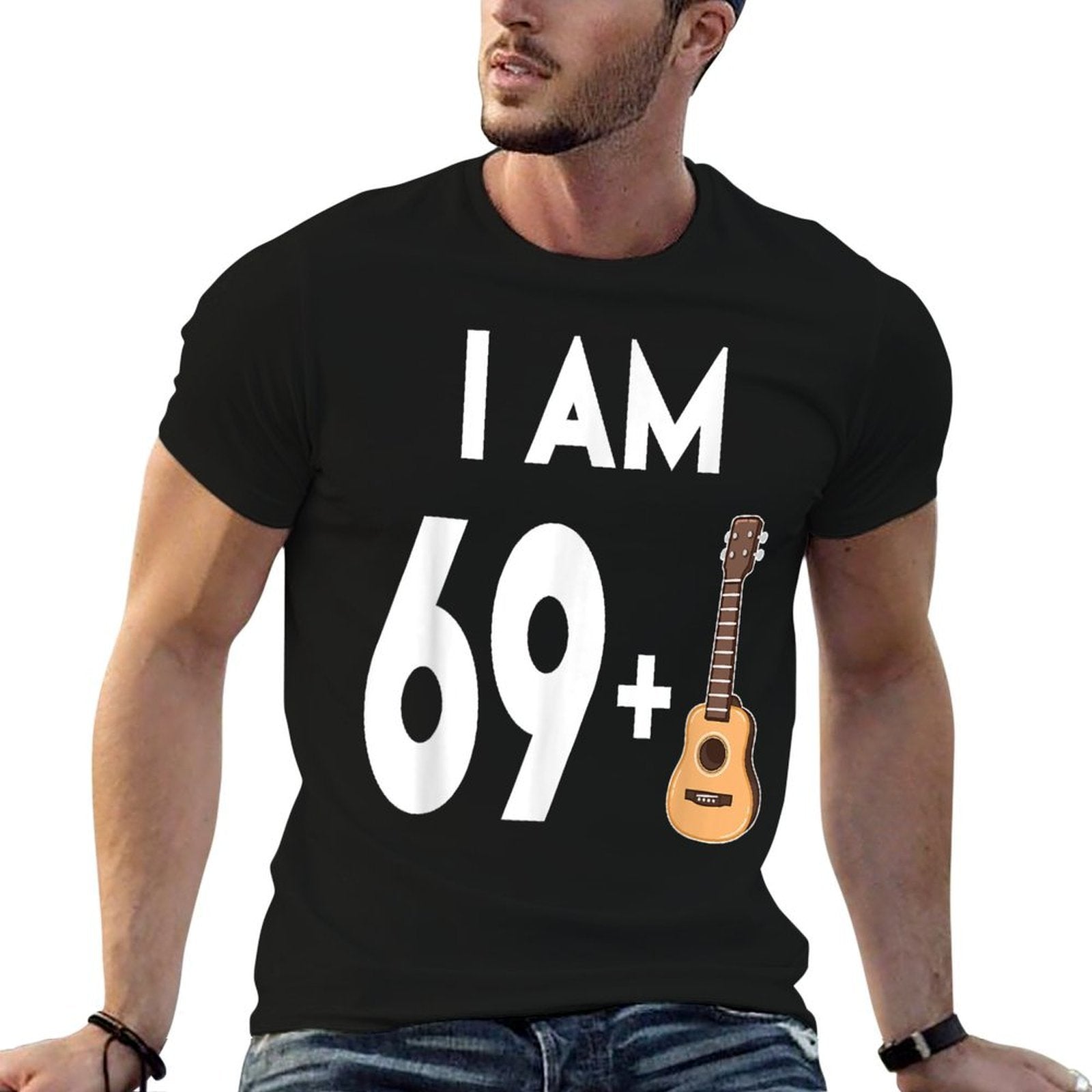 70 Years Old Guitar Player Gift 70th Birthday  High-quality Stitching T-Shirt