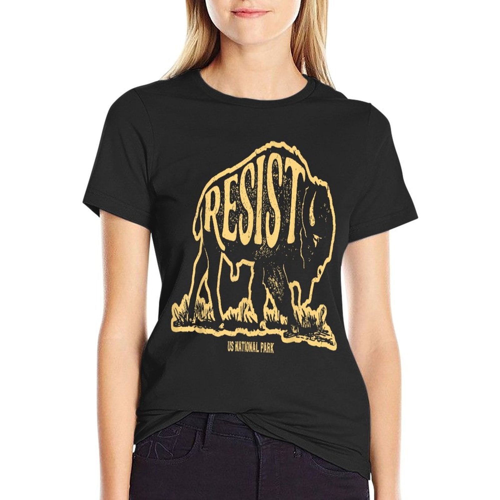 ALT US National Park Resist Service Bison Buffalo Vintage  Relaxed-fit T-Shirt