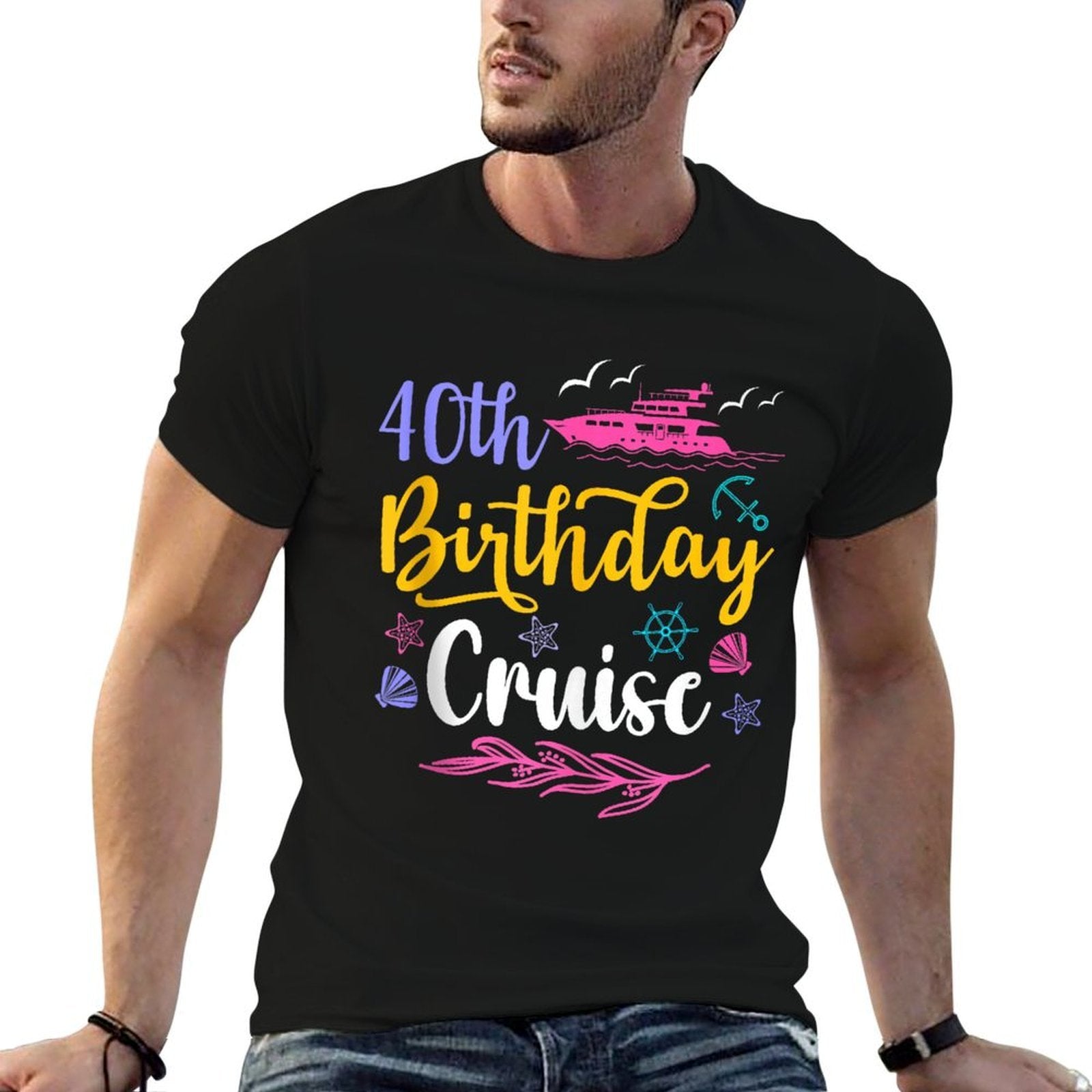 40th Birthday Cruise Funny 40 Years Old Cruise Squad Women  Moisture-wicking T-Shirt