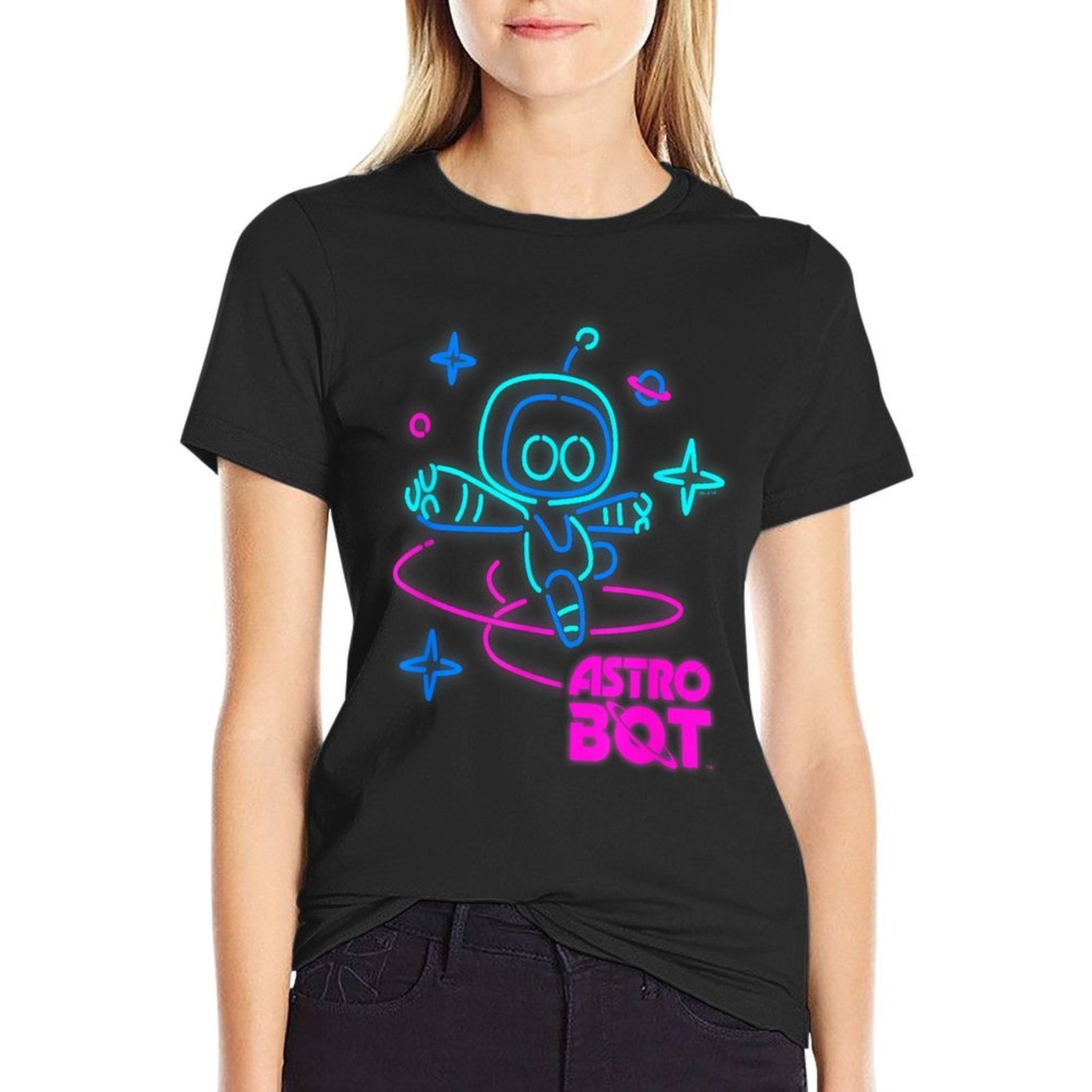 Astro Bot Rescue Mission Neon Lights PlayStation  Moisture-wicking T-Shirt