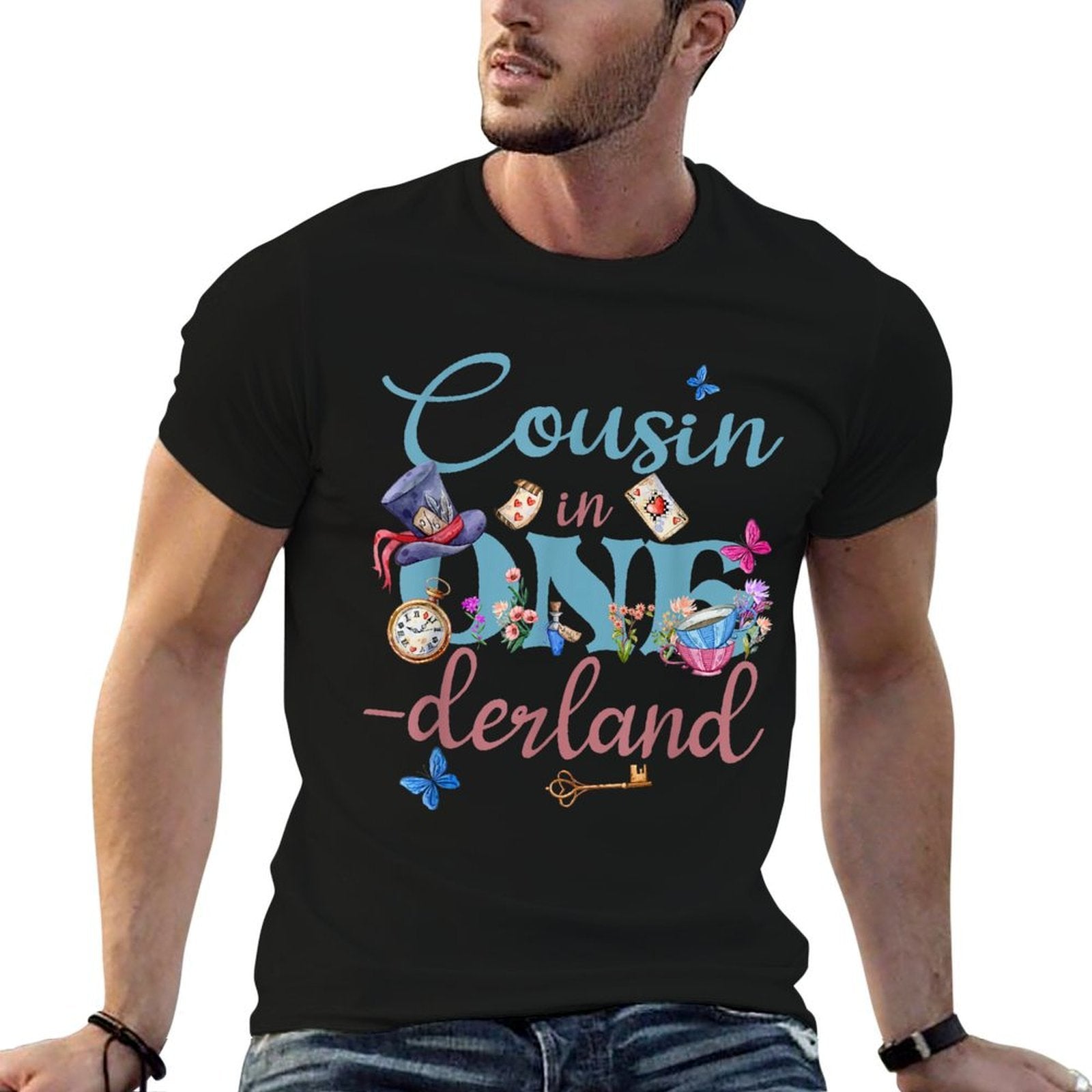 Alice in ONEderland Cousin Of The Birthday Girl Decorations  Versatile T-Shirt