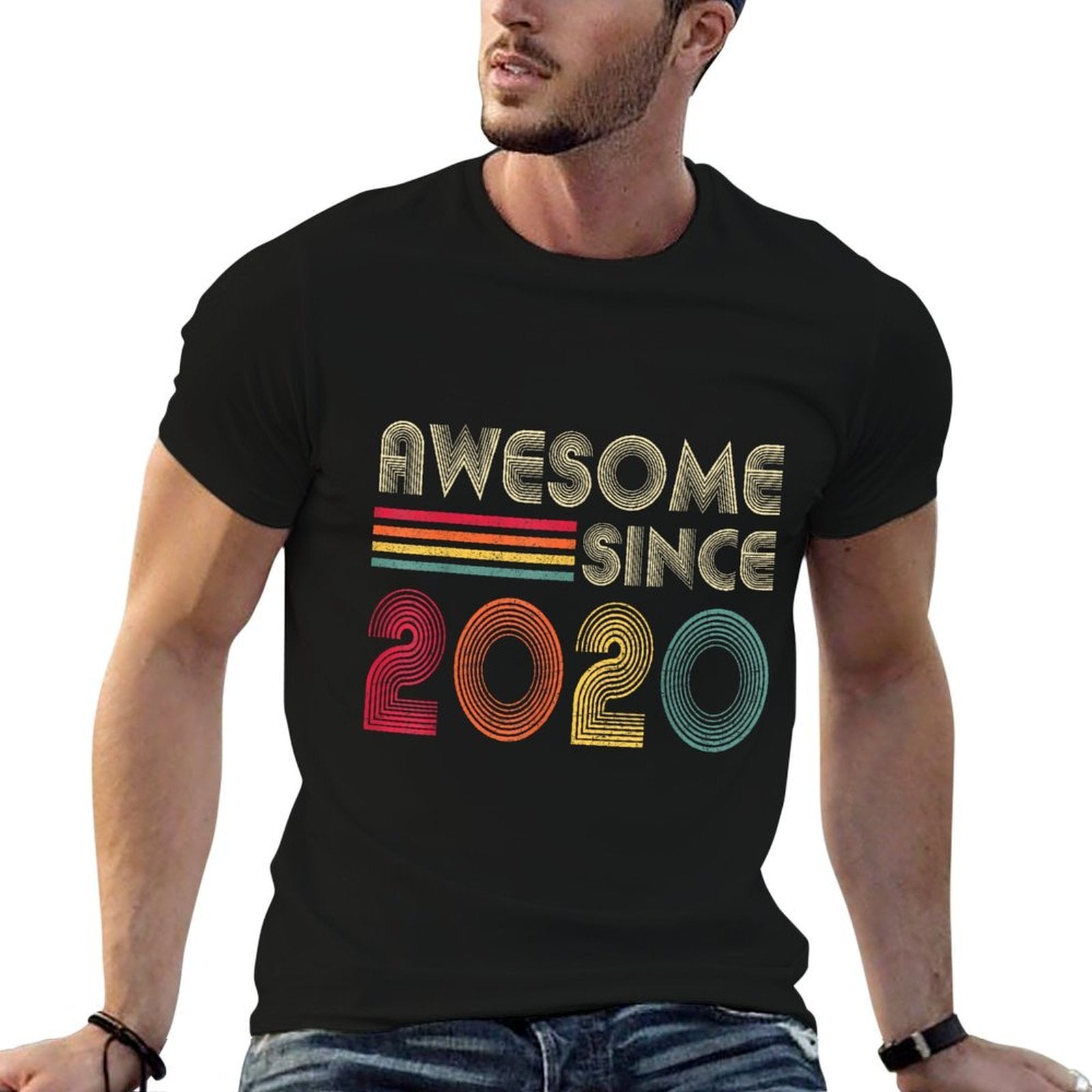 Awesome Since 2020 2nd Birthday Retro  Breathable T-Shirt