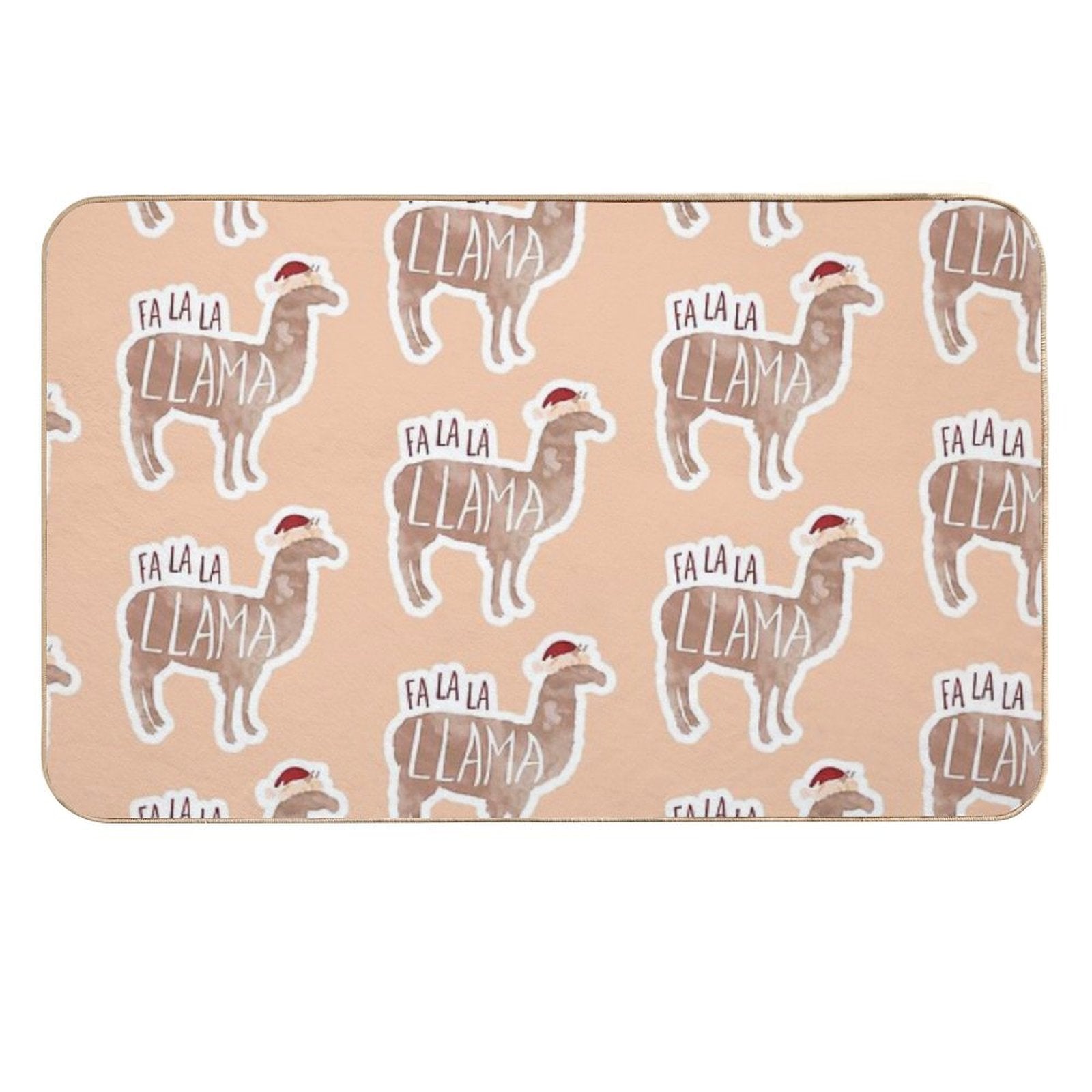 Fa La La Llama - Funny Llama Christmas Pun Sticker  Toxin-Free Bath Mat