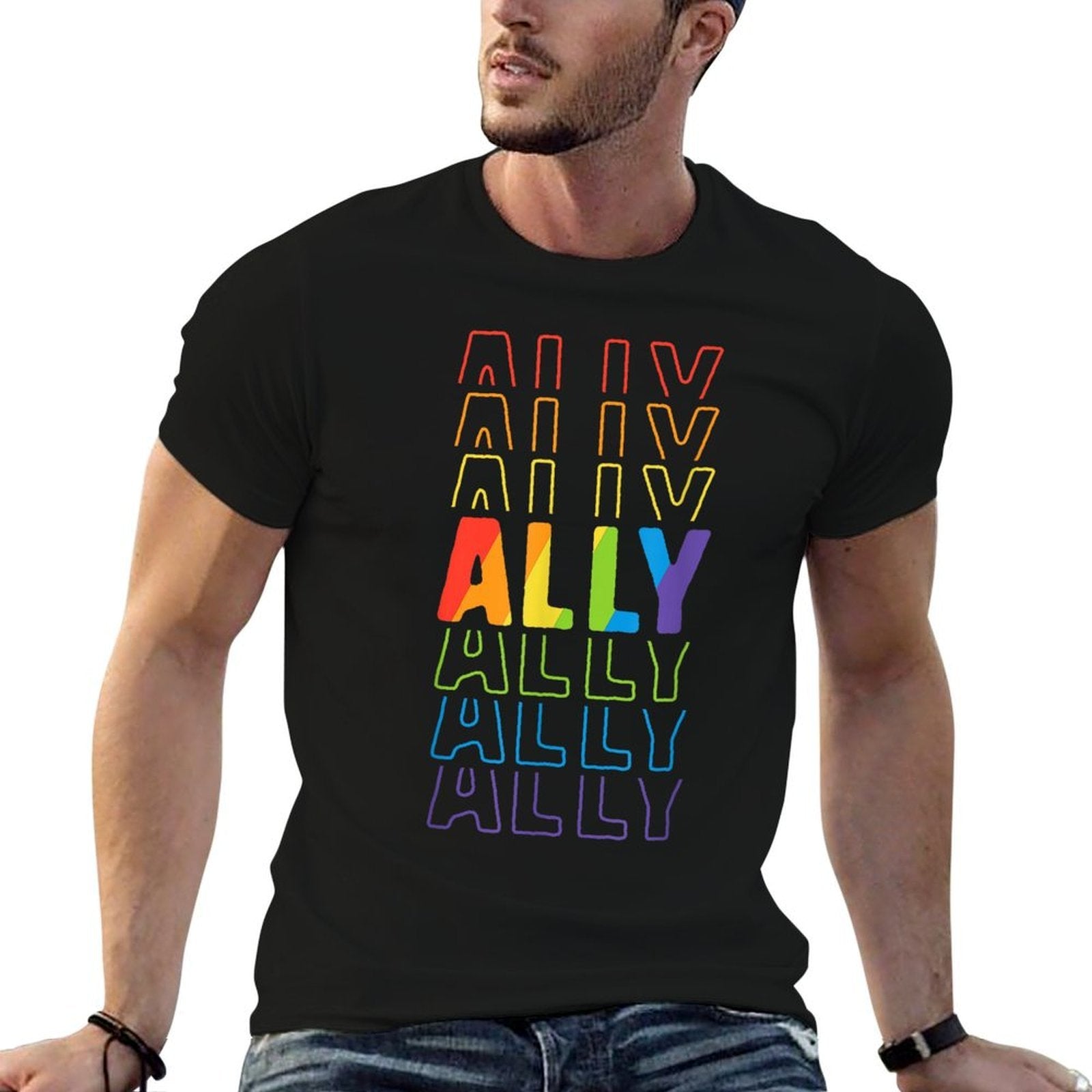 Ally LGBT Pride Rainbow Parade Ally March Mom Women  Easy-care T-Shirt