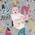 Greyhounds Dogwalk  Grey Background Durable Throw Blanket