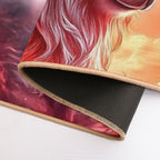 Giant Animal Flaming Ram God Confronted Warrior Fiery Realm  Anti-Trip Bath Mat