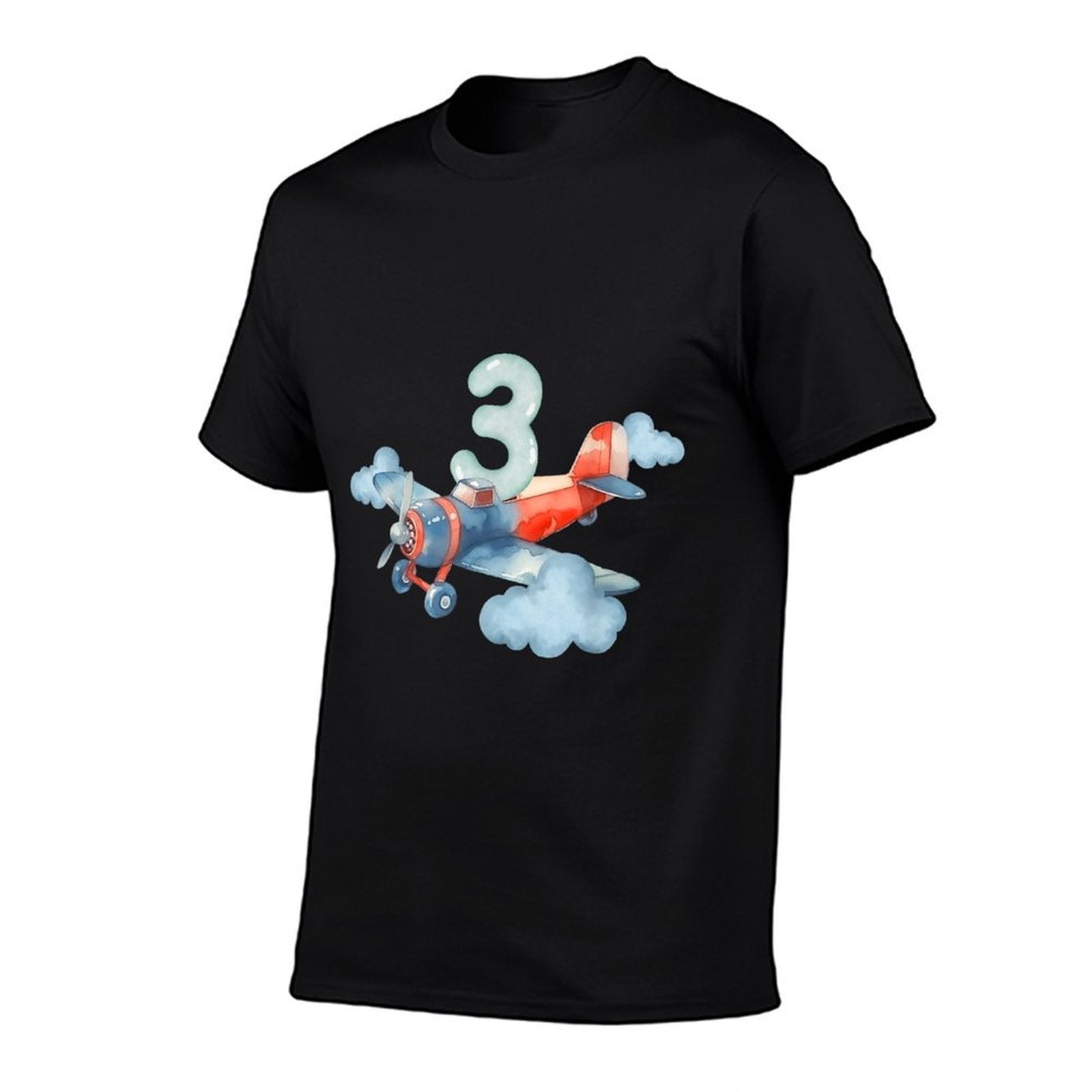 3rd Birthday Boys Airplane Pilot 3 Year Old Boy  Heathered Texture T-Shirt