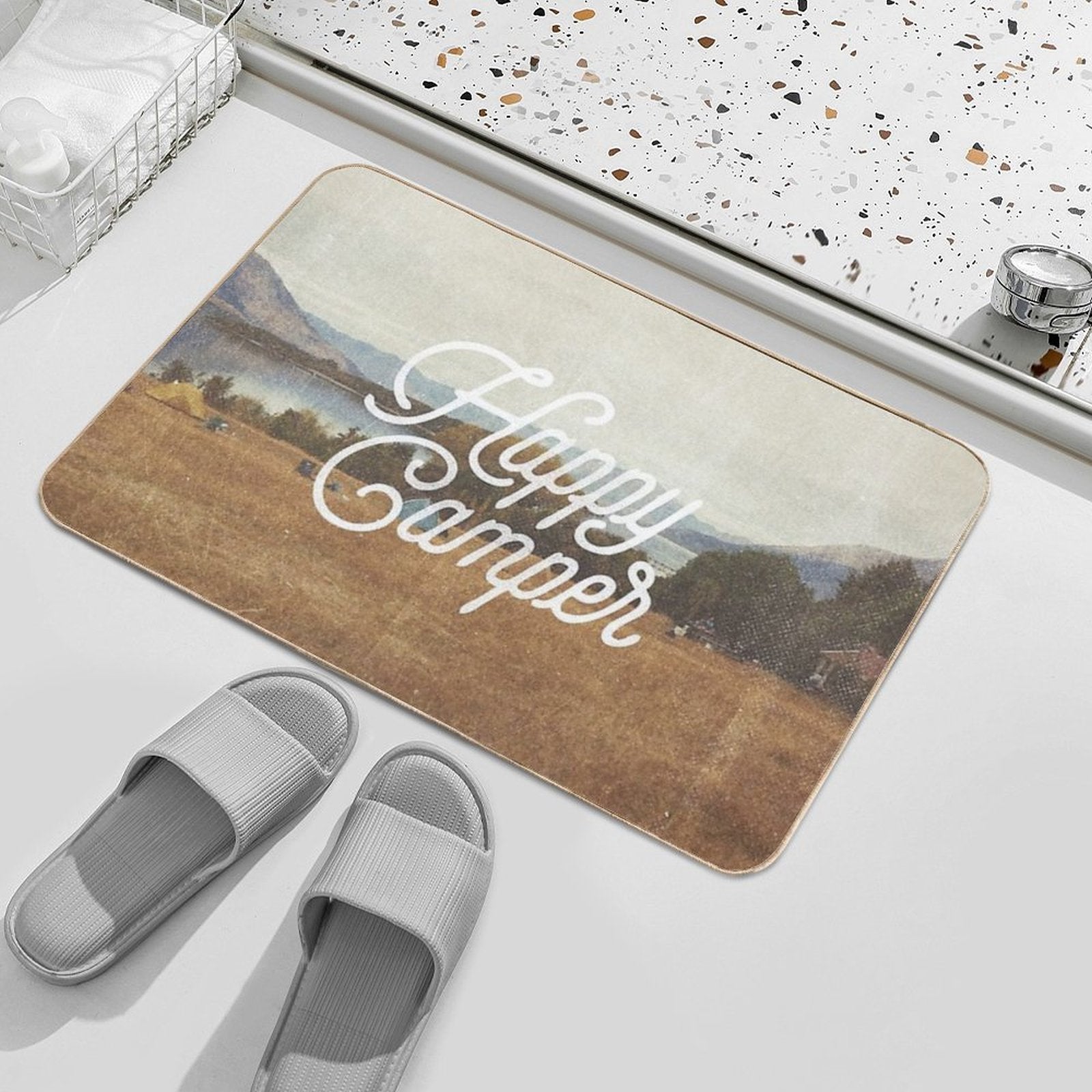 HAPPY CAMPER  Anti-Trip Bath Mat
