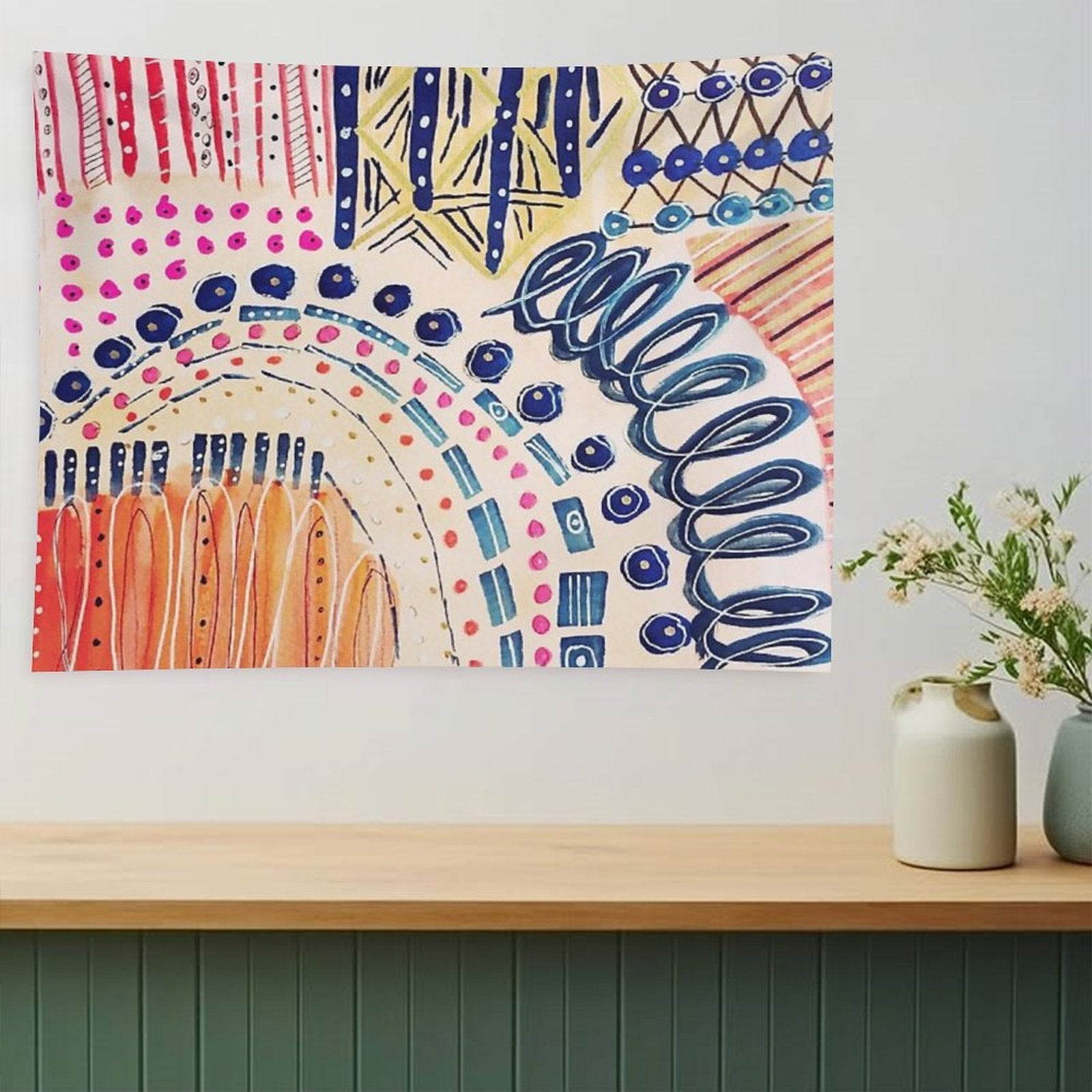 Shakti Abstract Hand Painted Design Tapestry