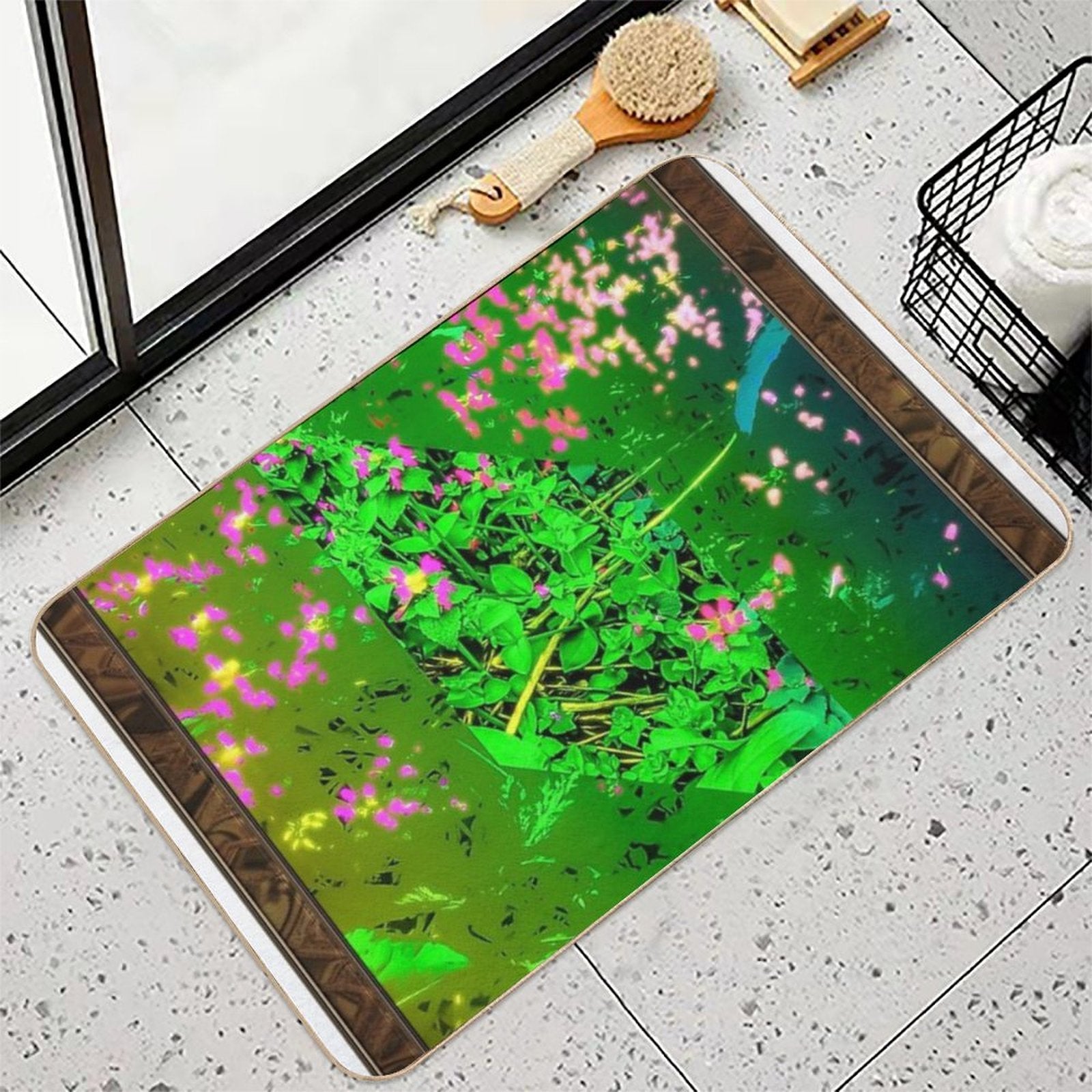 Peace Is Priceless - A Surreal Garden for Nature Lovers (Framed)  Eco-Friendly Bath Mat