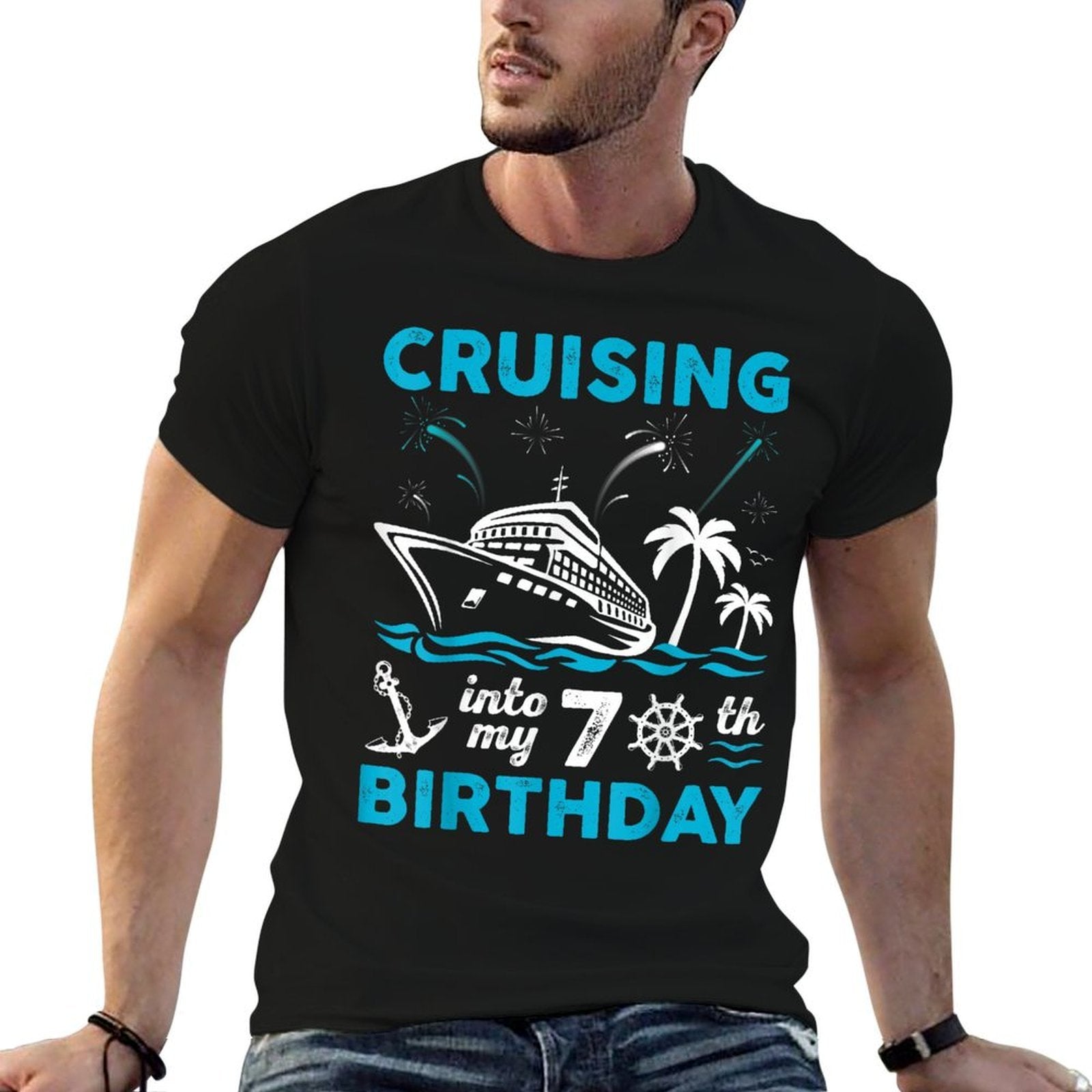 70 Year Old Birthday Cruising Into My 70th Birthday Cruise  Durable T-Shirt