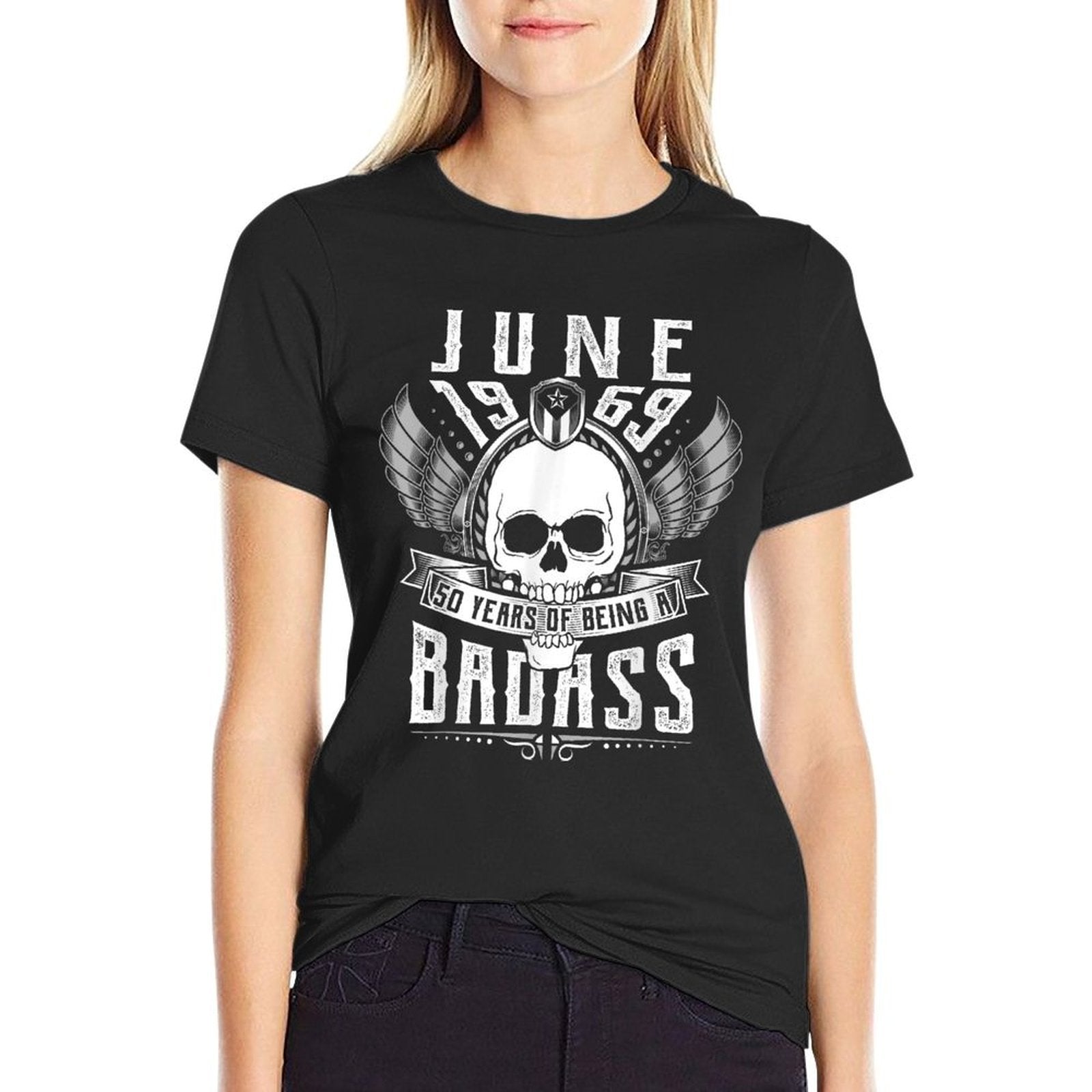 50th Birthday Gift June 1969, Badass Biker Style  Graphic-printed T-Shirt