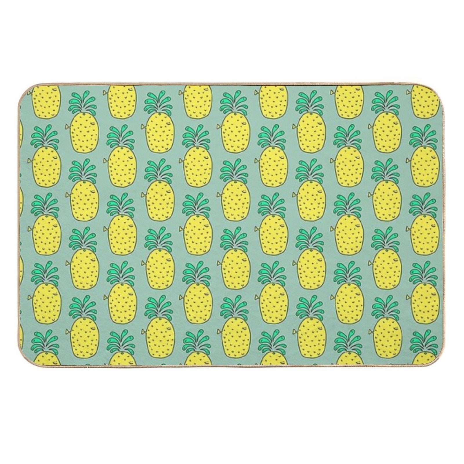 Whaleapple - Cute Happy Pineapple  Versatile Bath Mat