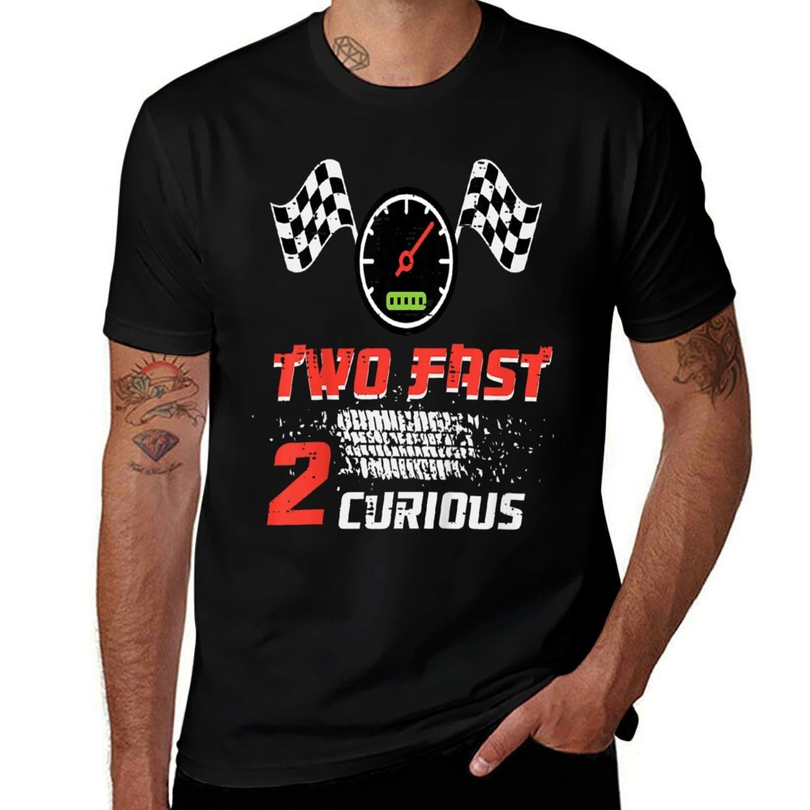 2nd Birthday Two Fast 2 Curious Funny Boys Girls Kid Toddler  Stretchy T-Shirt