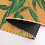 Ash-Tree, Floral Art Pastel Painting Green Yellow  Easy Maintenance Bath Mat