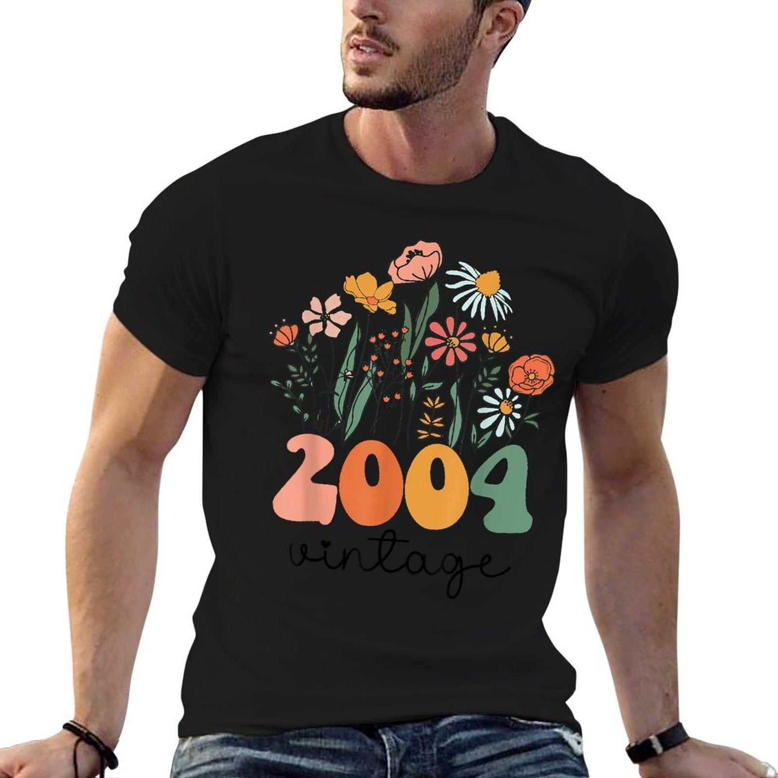 21 Years Old Vintage 2004 21st Women Birthday Wildflower  Tagless Design T-Shirt