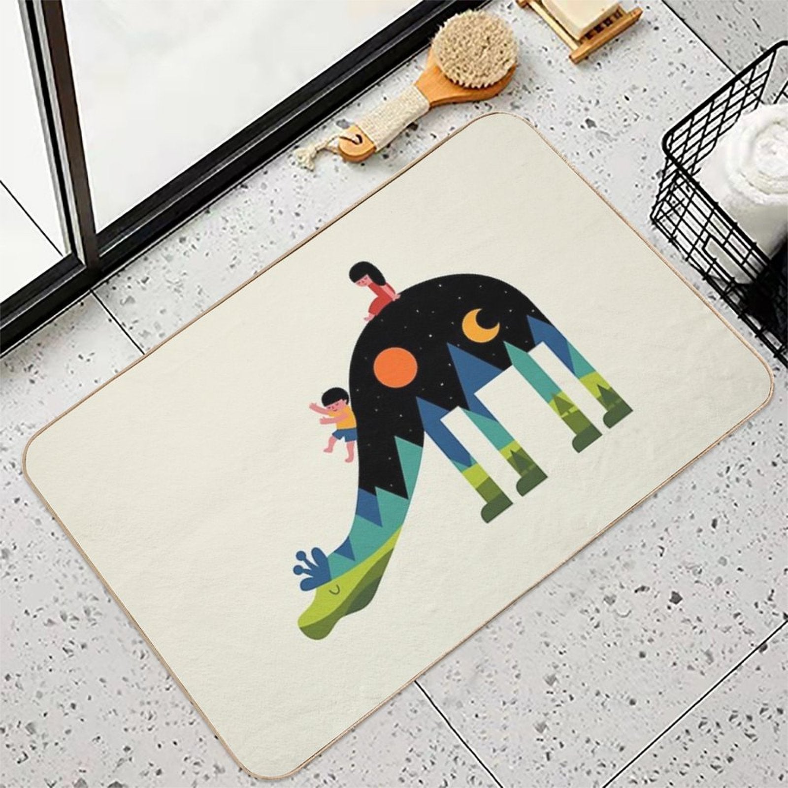 Up And Down  Fade-Resistant Bath Mat